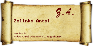 Zelinka Antal névjegykártya